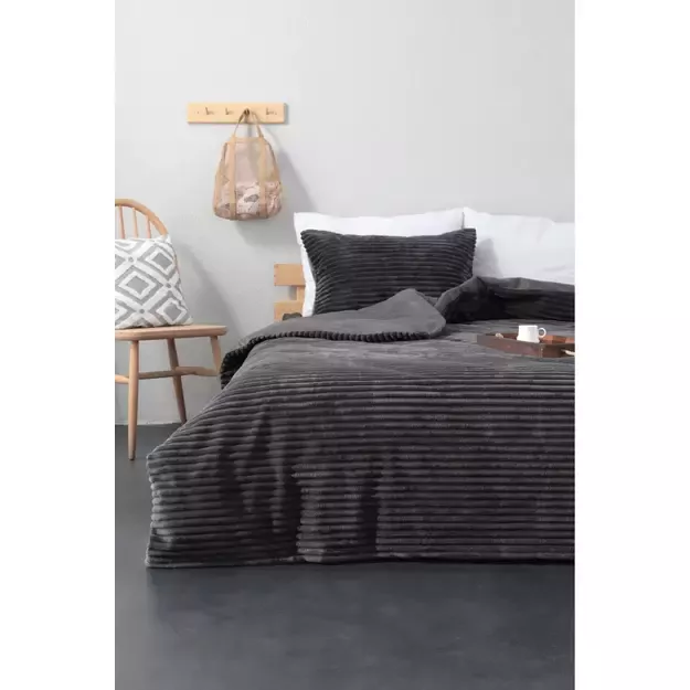 Merinos Eternity pliušinis  antracito spalvos patalinės komplektas