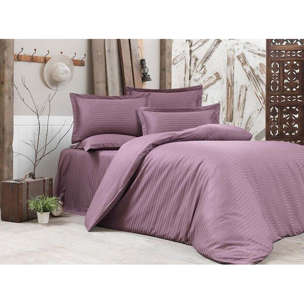 Alena cotton satin dvigulės patalinės komplektas violetinės spalvos